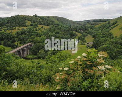 Headstone Viaduct at Monsal Head and now part of the Monsal Trail Wye valley, Peak District, UK Stock Photo