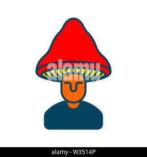 Mushroom man. Amanita Employee isolated. Vector illustration Stock Vector