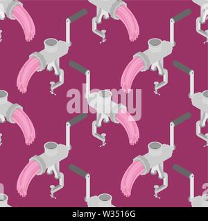 Meat grinder pattern seamless. mincing machine background . hasher texture. Vector meat-chopper ornament Stock Vector