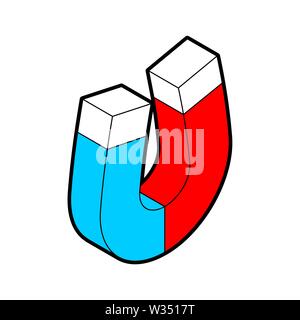 Magnet Isometric style isolated. loadstone vector illustration Stock Vector