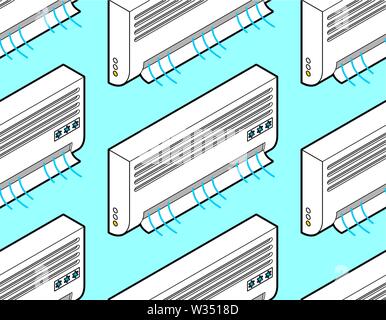 Air conditioning pattern seamless. Cold air system background . Vector texture Stock Vector