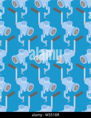 Meat grinder pattern seamless. mincing machine background . hasher texture. Vector meat-chopper ornament Stock Vector