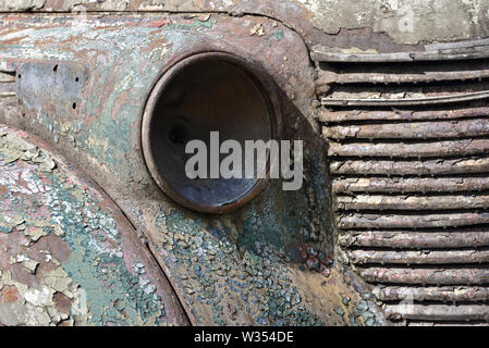 Detail of an old rusty car with paint peeling off Stock Photo