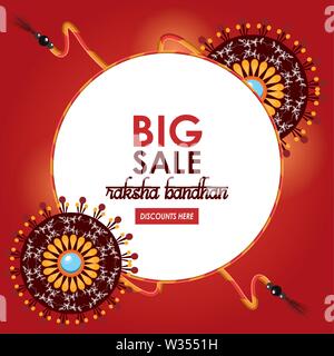 raksha bandhan big sale poster Stock Vector