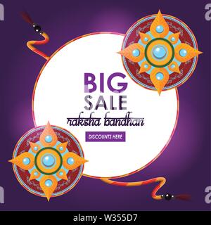 raksha bandhan big sale poster Stock Vector