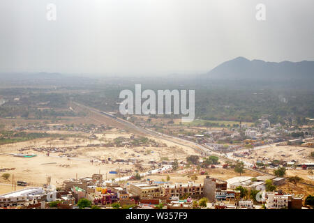 Pushkar area low-rise building, India aerial view Stock Photo