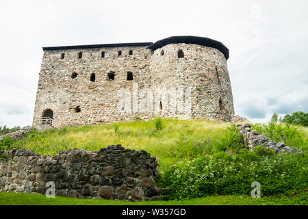 Medieval Raseborg castle on a rock in Finland at summer Stock Photo