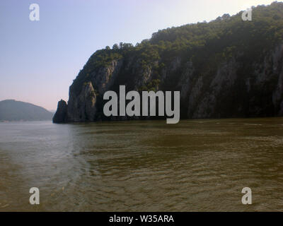 Rocks on the Danube Defile Romania-Serbia border Stock Photo