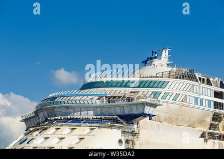 the cruise ship MSC Grandiosa, currently under construction at the shipyards of Saint-Nazaire, France Stock Photo