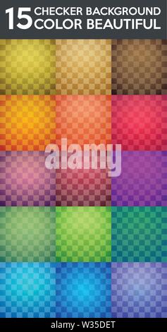 15 CHECKER BACKGROUND COLOR BEAUTIFUL SET, Abstract Vector illustration Stock Vector