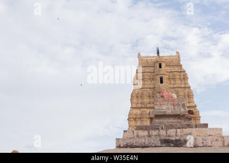 Hampi, India July 8, 2019 : Inner View of Virupaksha or Pampapati temple North Gopuram Hampi, Karnataka, India. Stock Photo