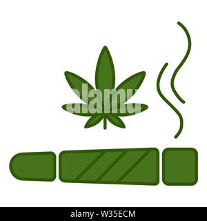 Marijuana joint icon. Isolated vector illustration on white background. Stock Vector