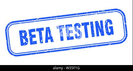 beta testing stamp. beta testing square grunge sign. beta testing Stock Vector