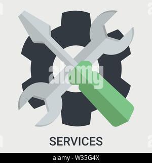 Service in a flat design Stock Vector