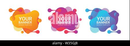 fluid liquid shapes colorful background Stock Vector