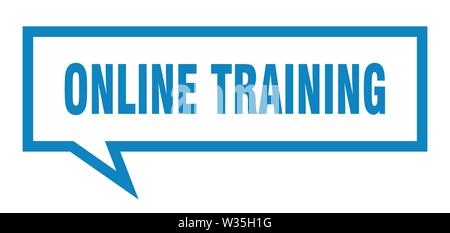 online training sign. online training square speech bubble. online training Stock Vector