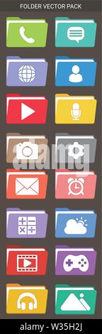 Folder Vector Icon Pack Stock Vector