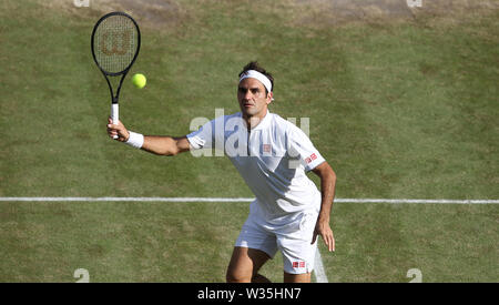 London, UK. 12th July, 2019. Roger Federer (SUI) during his match against Rafael Nadal (ESP) in their Gentleman's Singles Semi-Final match. Credit: Andrew Patron/ZUMA Wire/Alamy Live News Stock Photo
