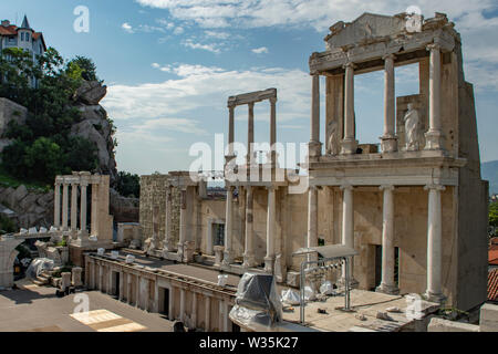 Ancient Roman Theatre, Old Town, Plovdiv, Bulgaria Stock Photo