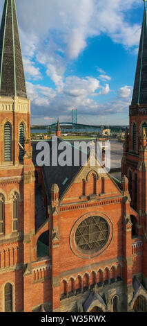 Detroit, Michigan - Ste. Anne de Detroit Catholic Church. Founded in 1701 by French colonists, the parish is now mostly Hispanic. It is the second old Stock Photo