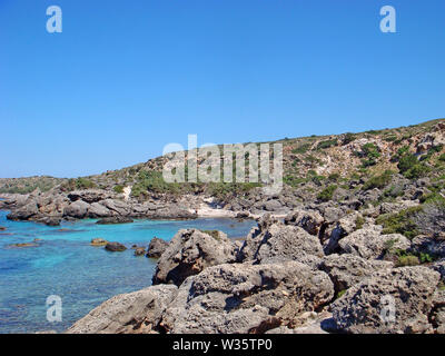 Blue Greek beach Kedrodasos Kreta island background wallpaper fine art prints Stock Photo
