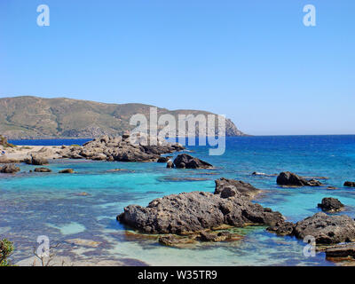 Blue Greek beach Kedrodasos Kreta island background wallpaper fine art prints Stock Photo