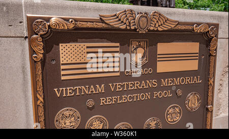 Vietnam Veterans Memorial in Chicago - CHICAGO, USA - JUNE 11, 2019 Stock Photo