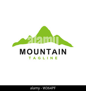Mountain or hill or Peak logo design vector. Camp or adventure icon, Landscape symbol and can be used for travel and tourist brands. Minimalist style Stock Photo