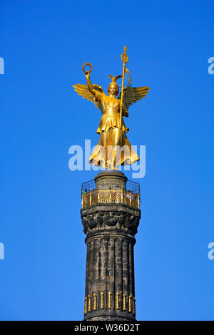 Goldelse, Statue of St. Victoria on the Victory Column Großer Stern, Tiergarten, Berlin, Germany, Europe Stock Photo