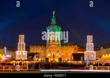 Traditional Christmas market at Schloss Charlottenburg castle, Berlin, Germany, Europe Stock Photo