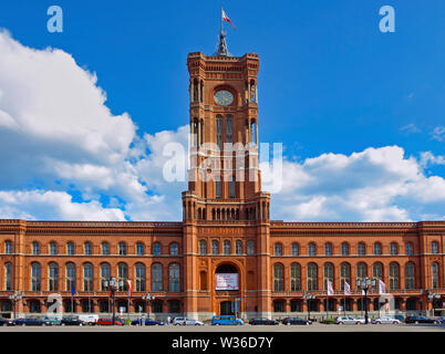 Rotes Rathaus, Red City Hall, red brick building, Berlin-Mitte, Berlin, Germany, Europe Stock Photo