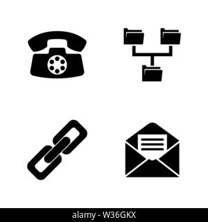 Communicate. Simple Related Vector Icons Set for Video, Mobile Apps, Web Sites, Print Projects and Your Design. Black Flat Illustration on White Backg Stock Vector