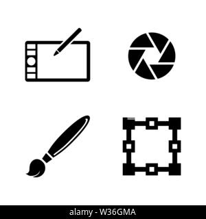 Design. Simple Related Vector Icons Set for Video, Mobile Apps, Web Sites, Print Projects and Your Design. Black Flat Illustration on White Background Stock Vector