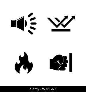 Influence Noise. Simple Related Vector Icons Set for Video, Mobile Apps, Web Sites, Print Projects and Your Design. Black Flat Illustration on White B Stock Vector