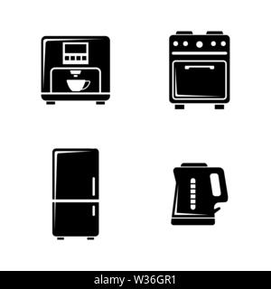 Kitchenware. Simple Related Vector Icons Set for Video, Mobile Apps, Web Sites, Print Projects and Your Design. Black Flat Illustration on White Backg Stock Vector