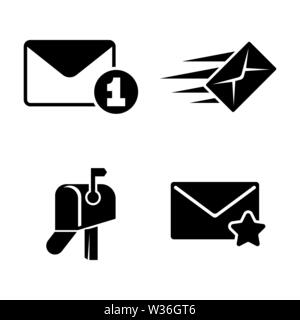 Post. Simple Related Vector Icons Set for Video, Mobile Apps, Web Sites, Print Projects and Your Design. Black Flat Illustration on White Background. Stock Vector