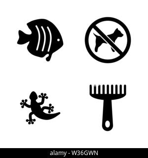 Pets. Simple Related Vector Icons Set for Video, Mobile Apps, Web Sites, Print Projects and Your Design. Pets icon Black Flat Illustration on White Ba Stock Vector