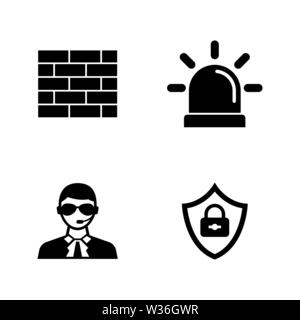 Security Safety. Simple Related Vector Icons Set for Video, Mobile Apps, Web Sites, Print Projects and Your Design. Security Safety icon Black Flat Il Stock Vector