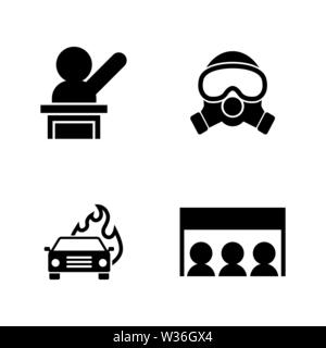 Protest Strike People. Simple Related Vector Icons Set for Video, Mobile Apps, Web Sites, Print Projects and Your Design. Protest Strike People icon B Stock Vector