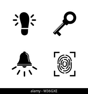 Security Measures. Simple Related Vector Icons Set for Video, Mobile Apps, Web Sites, Print Projects and Your Design. Security Measures icon Black Fla Stock Vector