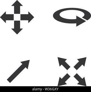 Rotate Arrow. Simple Related Vector Icons Set for Video, Mobile Apps, Web Sites, Print Projects and Your Design. Rotate Arrow icon Black Flat Illustra Stock Vector