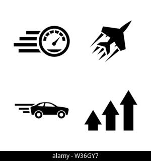 Performance, Speed. Simple Related Vector Icons Set for Video, Mobile Apps, Web Sites, Print Projects and Your Design. Performance, Speed icon Black F Stock Vector