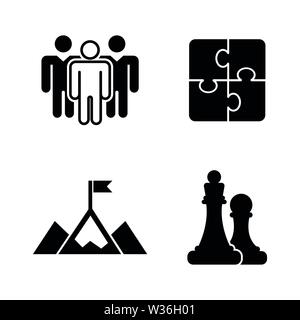 Business Strategy. Simple Related Vector Icons Set for Video, Mobile Apps, Web Sites, Print Projects and Your Design. Business Strategy icon Black Fla Stock Vector