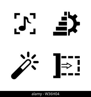 Video, Photo, Music Editing. Simple Related Vector Icons Set for Video, Mobile Apps, Web Sites, Print Projects and You Design. Video, Photo, Music Edi Stock Vector