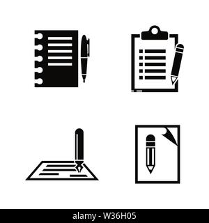 Writing, Edit, Write. Simple Related Vector Icons Set for Video, Mobile Apps, Web Sites, Print Projects and Your Design. Writing, Edit, Write icon Bla Stock Vector