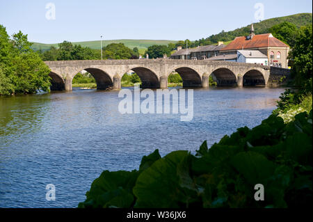 Bridge over the River Wye at Builth Wells Powys Wales UK Stock Photo