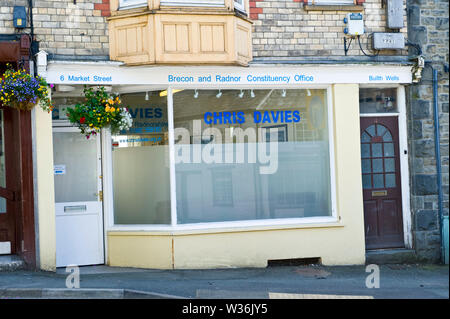 Constituency Office of Brecon & Radnor MP Chris Davies in the town centre at Builth Wells Powys Wales UK Stock Photo