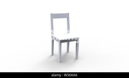 3d rendering of a single wooden chair isolated in empty studio space ...