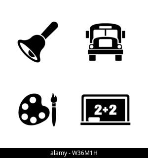Back to School. Simple Related Vector Icons Set for Video, Mobile Apps, Web Sites, Print Projects and Your Design. Black Flat Illustration on White Ba Stock Vector