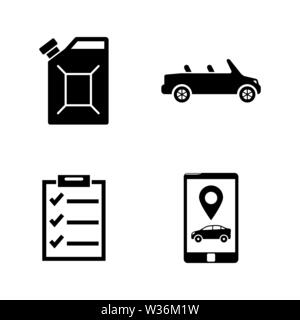 Car service. Simple Related Vector Icons Set for Video, Mobile Apps, Web Sites, Print Projects and Your Design. Black Flat Illustration on White Backg Stock Vector